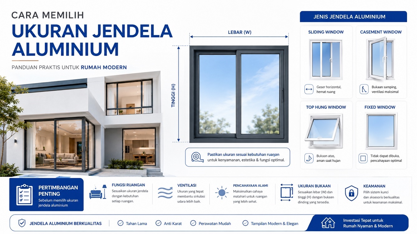 Memilih Ukuran Jendela Aluminium