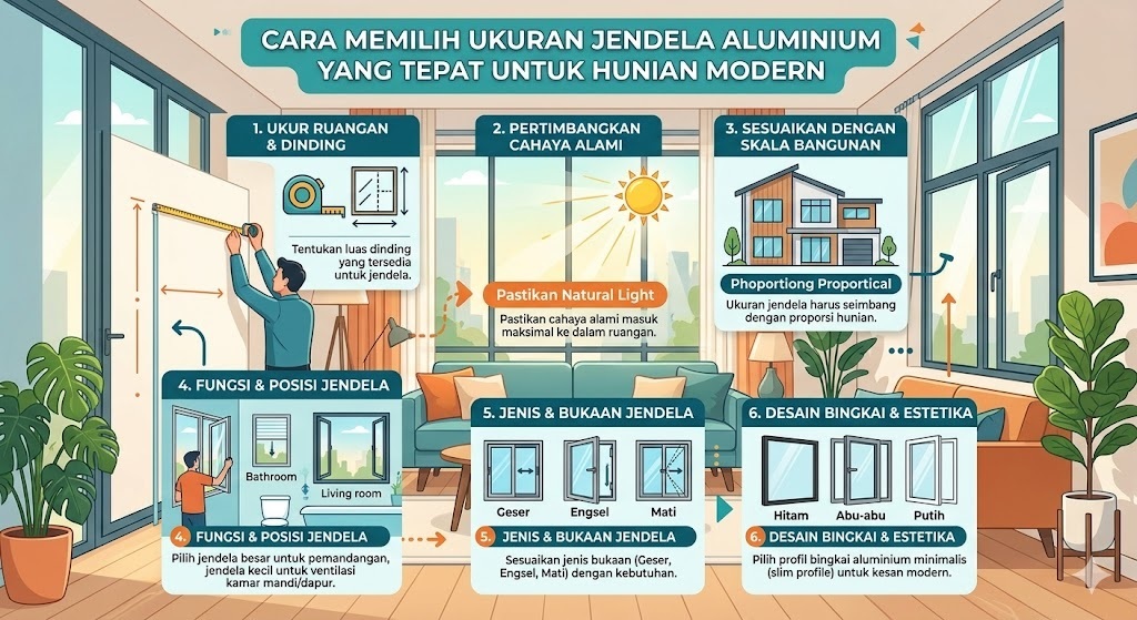 Cara Memilih Ukuran Jendela Aluminium yang Tepat untuk Hunian Modern