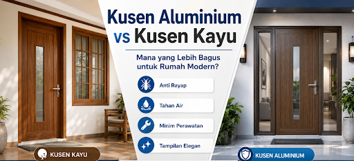 Kusen Aluminium atau Kusen Kayu